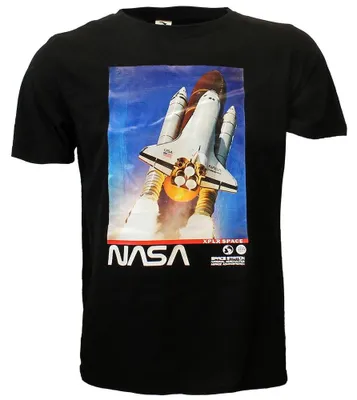 Produktbild von NASA T-Shirt, offiziell lizenziert, mit Raketenstart Motiv, Größe L