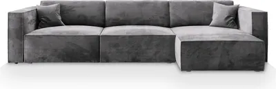 Produktbild von Masseno Ecksofa TOLMO M mit Schlaffunktion L-Form, Sofa mit Bettkasten, Wohnzimmersofa, Couch, Soffa, Bettsofa, Couchgarnitur- Grau, MONOLITH 85