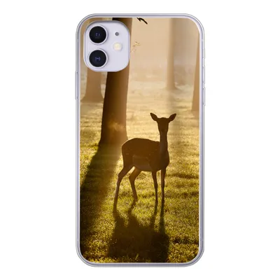 Produktbild von MuchoWow® Handyhülle Schutzhülle Hülle für iPhone 11 Hirsche - Sonne - Bäume Silikon Softcase Handy Hülle - Handytasche
