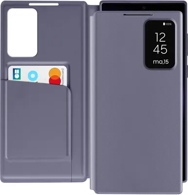 Image de Avizar, étui à fenêtre pour Samsung Galaxy S23 Ultra avec rabat pour carte, lavande