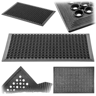 Image de Tapis de sol, en PVC, dimensions : 90 cm x 150 cm, pour usage intérieur et extérieur, antidérapant, lavable à la main