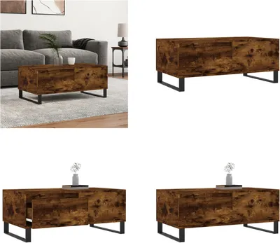 Produktbild von vidaXL Couchtisch Räuchereiche 90x50x36,5 cm Holzwerkstoff - Couchtisch - Couchtische - Beistelltisch - Sofatisch