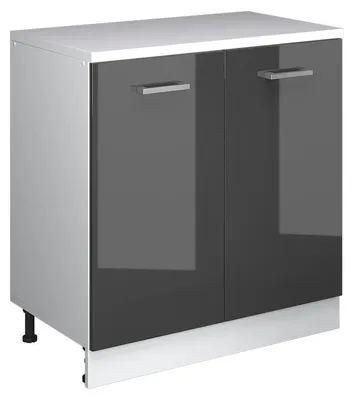 Produktbild von Erweiterungsschrank Vicco Rion Anthrazit Hochglanz/Weiß 80 x 46 cm ohne Schräge mit 2 Türen, Model 60871