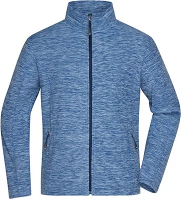 Produktbild von James+Nicholson JN770 | Men`s Fleece Jacket - Farbe: Blue Melange/Navy - Größe: XXL