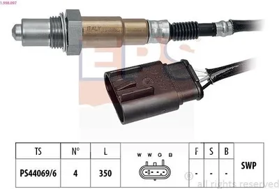 Zdjęcie produktu dla EPS 1.998.097 Podgrzewana sonda lambda Sonda planarna 350 mm
