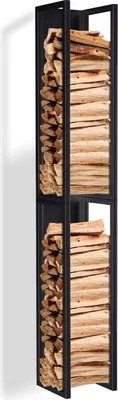 Produktbild von Eikuavons Kaminholzregal 25*25*160cm Metall Brennholzlager Brennholzregal Wohnzimmer Brennholzständer