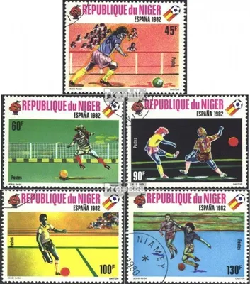 Produktbild von Briefmarken Niger 1980 Mi 719-723 (kompl.Ausg.) gestempelt Fußballweltmeisterschaft, Spanien 1982