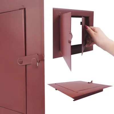 Produktbild von BAUSTER® Kamintür Schornsteintür Revisionstür Tür Kamin Stahl Braun 140x140mm