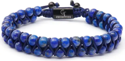 Produktbild von GT Collection | Double Bead Armband Herren mit Energie Steine, mit Verstellabarer Kordel und Geschenkschachtel