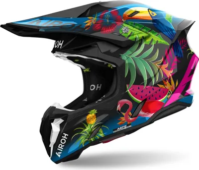 Produktbild von Crosshelm Schutzhelm Motorradhelm Quad AIROH Twist 3.0 Amazonia Bunt Größe XL