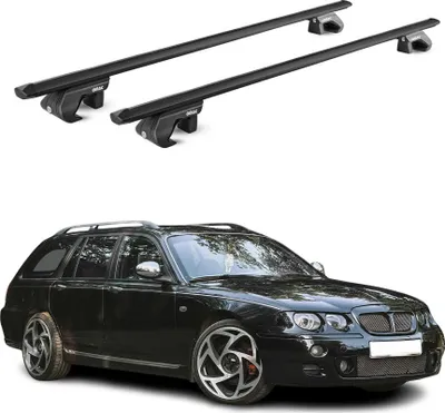 Image de Barres de toit transversales pour MG ZT-T Break 2002-2005 Aluminium Noir 2x ABE
