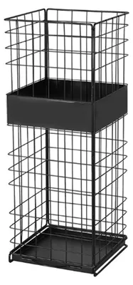 Produktbild von Freistehender Schirmhalter, quadratischer Metall-Organizer mit abnehmbarer Abtropfschale für Zuhause, Büro, Einkaufszentrum, Schwarz
