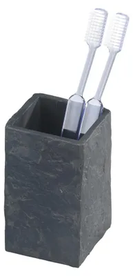 Image de WENKO Gobelet pour dentifrice Slate Rock Gobelet pour dentifrice Porte-brosse à dents Accessoires