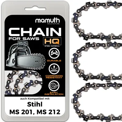 Produktbild von 3x Sägekette Kettensäge 35cm 1,1mm 0.325" 59 TG für Stihl MS 201, MS 212