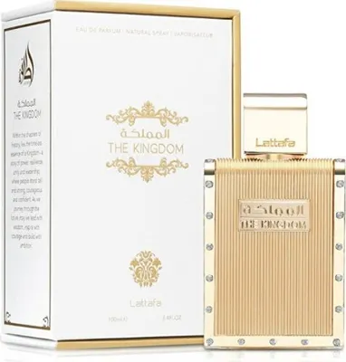 A product shot of a perfume bottle and its packaging.