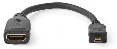 Obrázok produktu pre Nedis CVGT34790BK02, 0,2 m, Typ HDMI D (micro), Typ HDMI (štandard), 10,2 Gbit/s, Čierna