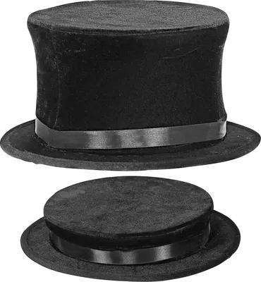 Produktbild von Samt Zylinder klappbar Schwarz Gr. 57-60 Chapeau Claque Klappzylinder Hut