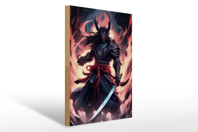 Produktbild von Holzschild 20x30cm Blutserwachter Sakura Samurai der Seelen