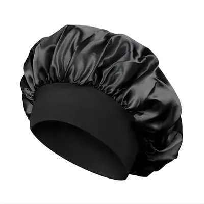 Productafbeelding van Satijnen Slaapmuts - 1 Stuk - Bonnet satijn - Satijnen Bonnet - Haarnetje - Zwart