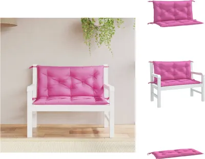 Produktbild von vidaXL Gartenbank-Auflagen 2 Stk. Rosa 100x50x7 cm Stoff -  Sitzpolster