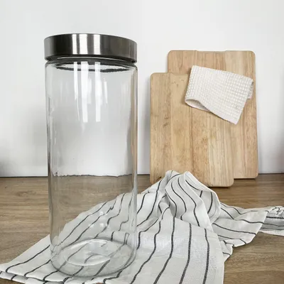 Image de Ritzenhoff & Breker Verre à provisions "VIO", rond, 2,1 l en verre, avec couvercle à visser en acier inoxydable, - 4 pièces (812107)