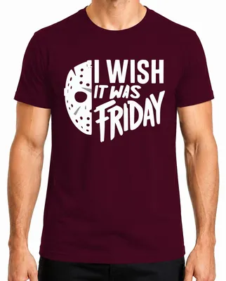Obrázek produktu pro Freitag13 Grusel Halloween Herren T-Shirt, Burgundy, M