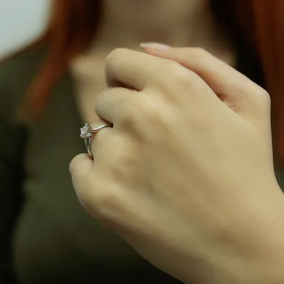 Produktbild von 0,30 Carat Diamant Solitär Ring Antragsring 14 Karat Weißgold - 58 (18,40 mm)