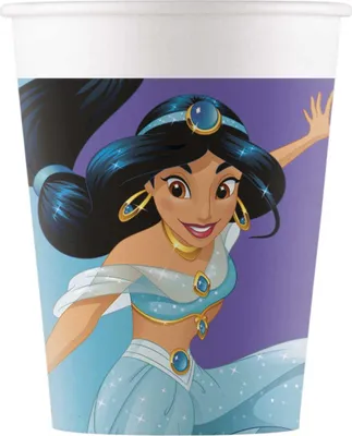 Produktbild von Prinzessin Jasmin-Trinkbecher Tischdeko 8 Stück bunt 200ml - Einheitsgröße