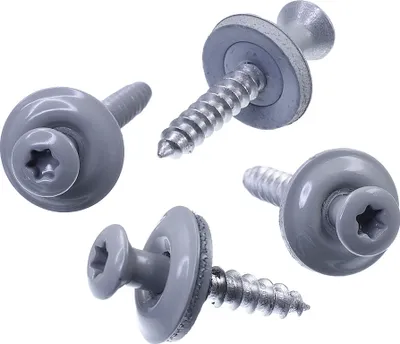 Immagine prodotto di Vite per idraulico SECCARO 4,5 x 60 mm, grigio pietra RAL 7030, acciaio inox A2, rondella di tenuta EPDM 15 mm, TX / esagono incassato