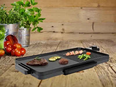 Produktbild von Tristar 2-in-1 Elektro-Grillplatte 2000 W 49 x 27 cm Schwarz