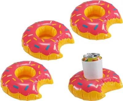Produktbild von 4er Set aufblasbare Pool Getränkehalter Donut Dosenhalter