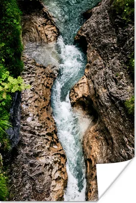Produktbild von MuchoWow® Poster Alpen - Fluss - Fels 60x90 cm - Wanddekoration