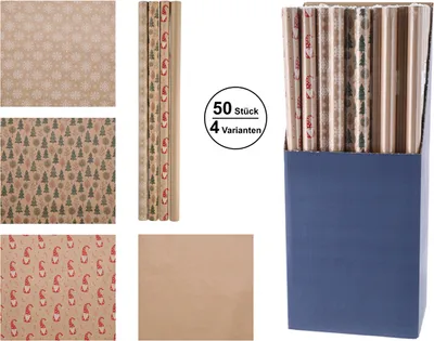 Produktbild von Geschenkpapier NATURE, 70x200cm, XMAS, 4/s