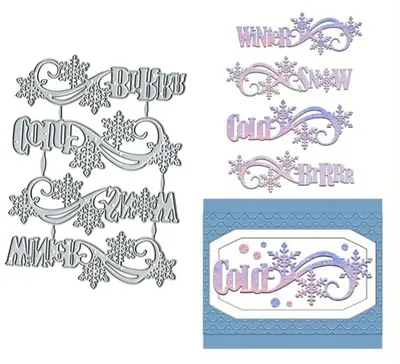 Metall-Stanzen Set, 10,2 x 13,3 cm, Silber, für Karten & Scrapbooking