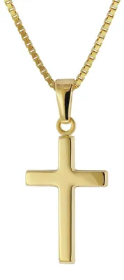 Produktbild von trendor Damen Kreuz-Anhänger 333 / 8K Gold + Vergoldete Silberkette