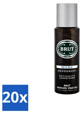 Image de 20 vaporisateurs déodorants Brut Musk - 200 ml - Pack économique - 20 pièces