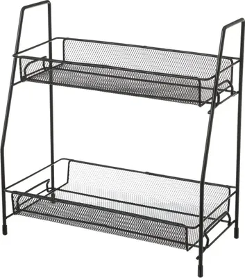 Image de HowHomely | Organiseur - Étagère à 2 niveaux - en métal - style loft - 31 x 17 x 33 cm