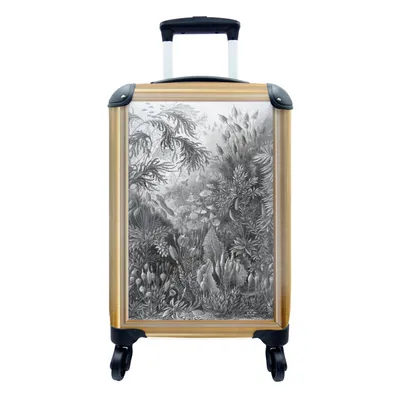 Produktbild von MuchoWow® Koffer Handgepäck Trolley Rollkoffer Kleine Reisekoffer mit 4 Rollen - Kunst - Maler - Gold - Liste - Cabin Size < 55x40x23 cm & 55x40x20 cm - Fotokoffer - Kabinenkoffer - Boardgepäck - Reise-Box - Reisekoffer - Reisegepäck - Koffer mit Bild - Trolley für Kinder