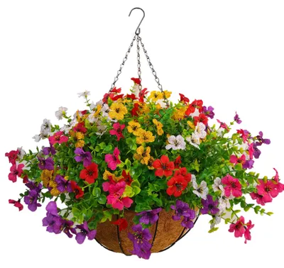 Imagen del producto de Flores artificiales en cesta, ideales para la decoración del hogar y bodas