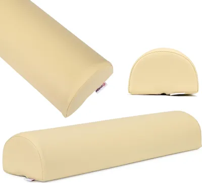 Image de Rouleau de positionnement Habys demi-rond, Rouleau de positionnement des genoux, Rouleau pour la nuque, Coussin de positionnement pour massage et thérapie, demi-rouleau pour les genoux, Taille:60x15x10cm Beige