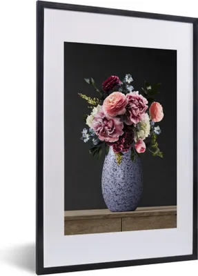 Produktbild von MuchoWow® Gerahmtes Poster Rosen - Farben - Stilleben 40x60 cm - Poster mit Schwarzem Bilderrahmen Wandposter Rahmen Foto Bilder - Poster in Rahmen