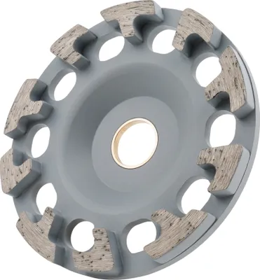 Produktbild von STIER Diamant-Schleiftopf, Schleifteller, Ø130mm, Bohrung 25,0 / 22,23 mm Beton/Universal, Diamant Schleifscheibe, Diamantschleifer, für Winkelschleifer, Topfschleifer, Diamantscheibe