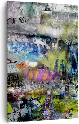 Produktbild von Bild auf Leinwand - Leinwandbild - Einteilig - Graffiti modern - 80x120cm - Wand Bild - Wanddeko - Wandbilder - Leinwanddruck - Kunstdruck - Wanddekoration - Leinwand bilder - Wandbild - PA80x120-3564