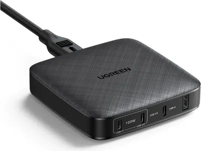Obrázek produktu pro UGREEN USB-A+3xUSB-C 100W Deskt Fast Wall Charger EU Black
