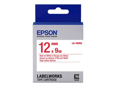 Produktbild von Epson Etikettenkassette LK-4WRN - Standard - rot auf weiß - 12mmx9m, Rot aud Weiss, Japan, 1,2 cm, 9 m, 1 Stück(e), 25 mm