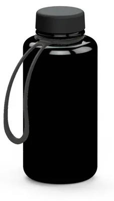 Produktbild von Trinkflasche "Refresh" 700 ml - Praktische Wasserflasche mit Silikonstrap - Auslaufsicher und ideal für Kinder - schwarz/schwarz