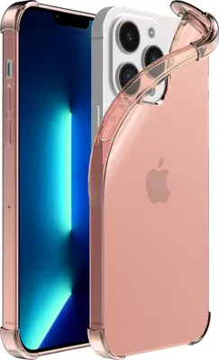Image de Smartphonica iPhone 13 Pro transparent
  housse en silicone antichoc avec bumper - Rose clair