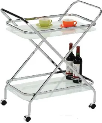 Produktbild von CasaDolce Servierwagen DRAUGHT, 70,5x42,5x79,5 cm, mit Glasablage und 2 Griffen