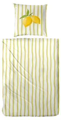 Produktbild von Bettwäsche Renforce Zitrone grün-gelb 155 x 220 cm