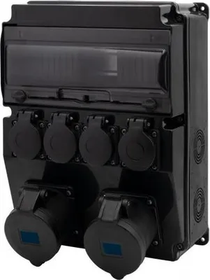 Imagen del producto de Caja de distribución Schwarzer CAJA 12M SCENIC - enchufes rectos de 16A/3P, 32A/3P, 4 enchufes de 230V, modelo F3.2903
